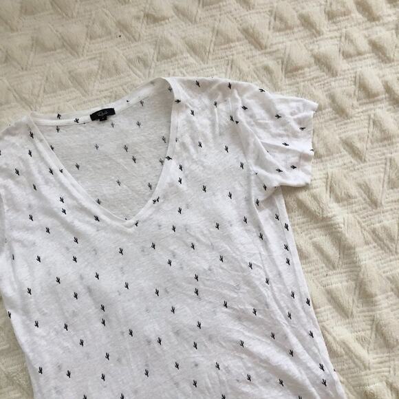 Rails Cara Cactus Print White Linen Tee - Picture 3 of 5
